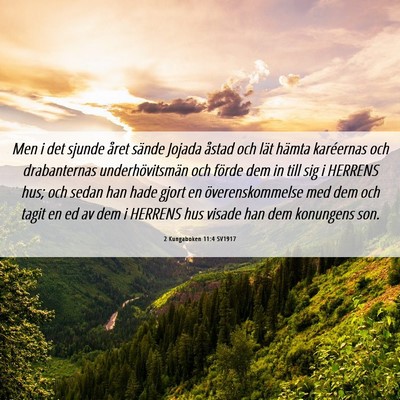 Picture 06 - 2 Kungaboken 11:4 SV1917 - Men i det sjunde året sände Jojada åstad och - Bible Verse Picture