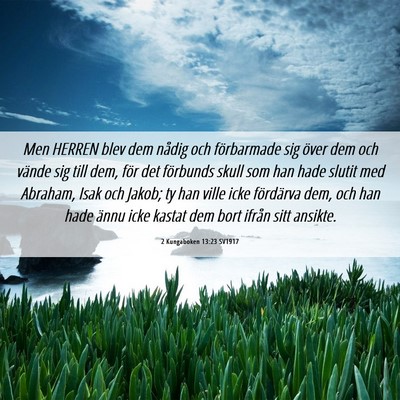 Picture 06 - 2 Kungaboken 13:23 SV1917 - Men HERREN blev dem nådig och förbarmade sig - Bible Verse Picture