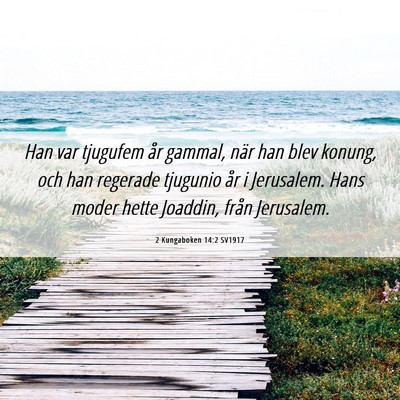 Picture 06 - 2 Kungaboken 14:2 SV1917 - Han var tjugufem år gammal, när han blev - Bible Verse Picture