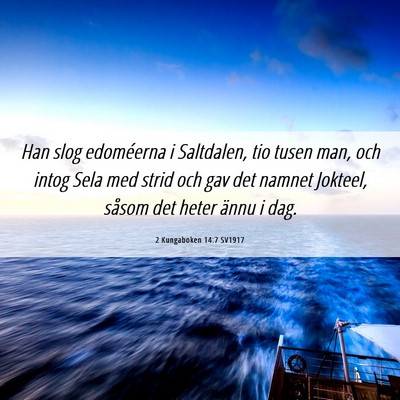 Picture 06 - 2 Kungaboken 14:7 SV1917 - Han slog edoméerna i Saltdalen, tio tusen man, - Bible Verse Picture