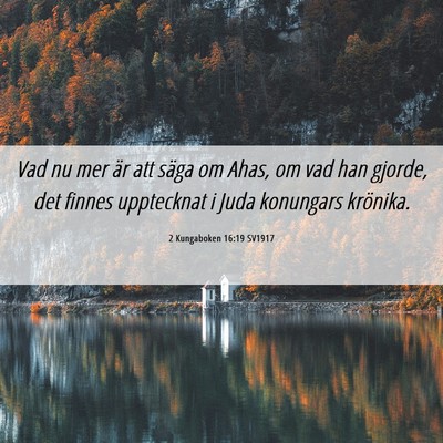 Picture 06 - 2 Kungaboken 16:19 SV1917 - Vad nu mer är att säga om Ahas, om vad han - Bible Verse Picture