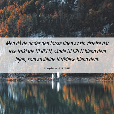 Picture 06 - 2 Kungaboken 17:25 SV1917 - Men då de under den första tiden av sin - Bible Verse Picture