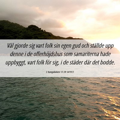 Picture 06 - 2 Kungaboken 17:29 SV1917 - Väl gjorde sig vart folk sin egen gud och - Bible Verse Picture