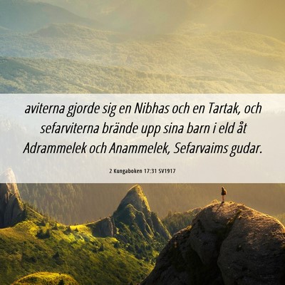 Picture 06 - 2 Kungaboken 17:31 SV1917 - aviterna gjorde sig en Nibhas och en Tartak, och - Bible Verse Picture