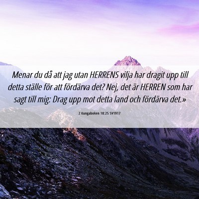 Picture 06 - 2 Kungaboken 18:25 SV1917 - Menar du då att jag utan HERRENS vilja har - Bible Verse Picture