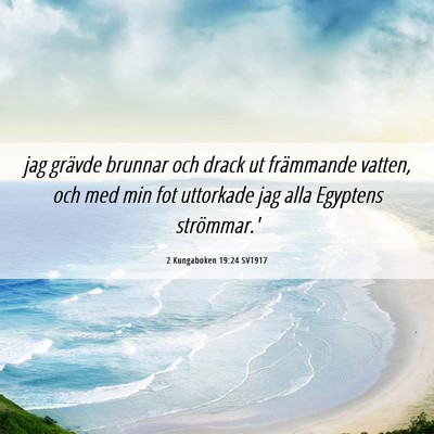 Picture 06 - 2 Kungaboken 19:24 SV1917 - jag grävde brunnar och drack ut främmande - Bible Verse Picture