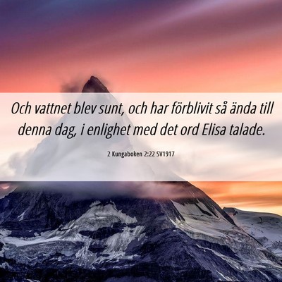 Picture 06 - 2 Kungaboken 2:22 SV1917 - Och vattnet blev sunt, och har förblivit så - Bible Verse Picture