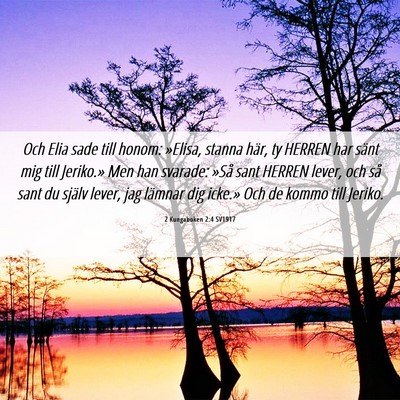 Picture 06 - 2 Kungaboken 2:4 SV1917 - Och Elia sade till honom: »Elisa, stanna här, - Bible Verse Picture
