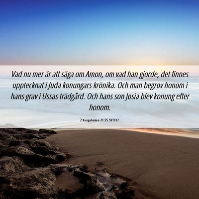 Picture 06 - 2 Kungaboken 21:25 SV1917 - Vad nu mer är att säga om Amon, om vad han - Bible Verse Picture
