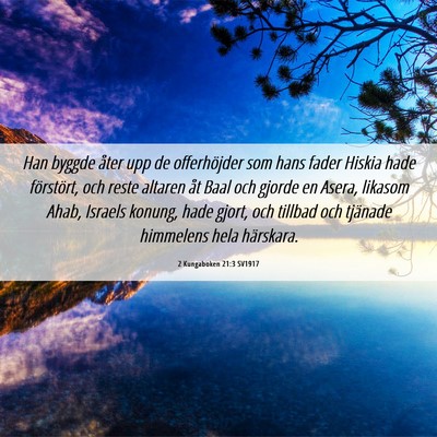 Picture 06 - 2 Kungaboken 21:3 SV1917 - Han byggde åter upp de offerhöjder som hans - Bible Verse Picture