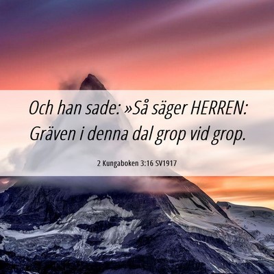 Picture 06 - 2 Kungaboken 3:16 SV1917 - Och han sade: »Så säger HERREN: Gräven i - Bible Verse Picture