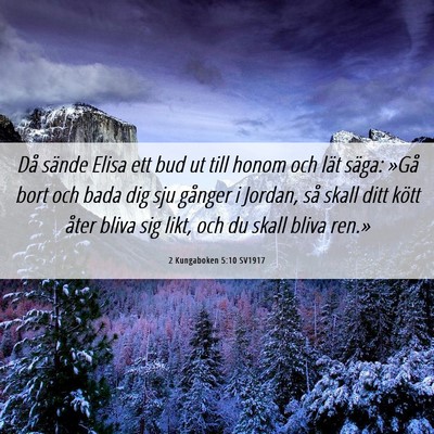 Picture 06 - 2 Kungaboken 5:10 SV1917 - Då sände Elisa ett bud ut till honom och lät - Bible Verse Picture
