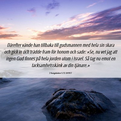 Picture 06 - 2 Kungaboken 5:15 SV1917 - Därefter vände han tillbaka till gudsmannen med - Bible Verse Picture