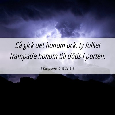Picture 06 - 2 Kungaboken 7:20 SV1917 - Så gick det honom ock, ty folket trampade honom - Bible Verse Picture