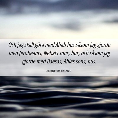 Picture 06 - 2 Kungaboken 9:9 SV1917 - Och jag skall göra med Ahab hus såsom jag - Bible Verse Picture