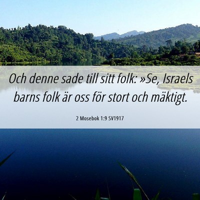 Picture 06 - 2 Mosebok 1:9 SV1917 - Och denne sade till sitt folk: »Se, Israels - Bible Verse Picture