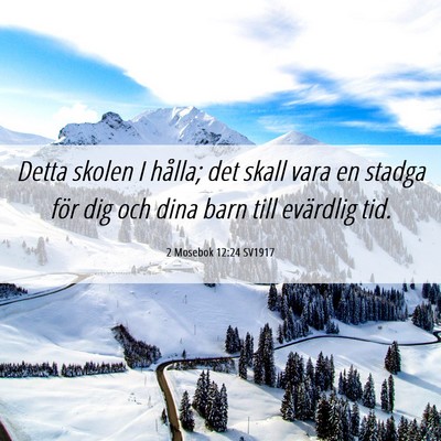 Picture 06 - 2 Mosebok 12:24 SV1917 - Detta skolen I hålla; det skall vara en stadga - Bible Verse Picture