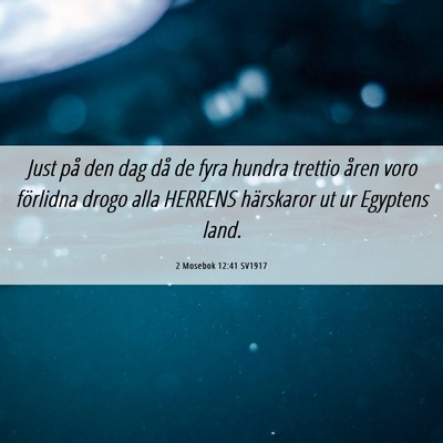 Picture 06 - 2 Mosebok 12:41 SV1917 - Just på den dag då de fyra hundra trettio åren - Bible Verse Picture