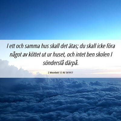 Picture 06 - 2 Mosebok 12:46 SV1917 - I ett och samma hus skall det ätas; du skall - Bible Verse Picture