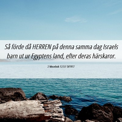 Picture 06 - 2 Mosebok 12:51 SV1917 - Så förde då HERREN på denna samma dag Israels - Bible Verse Picture