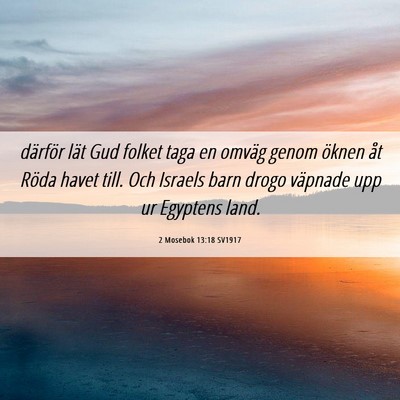 Picture 06 - 2 Mosebok 13:18 SV1917 - därför lät Gud folket taga en omväg genom - Bible Verse Picture