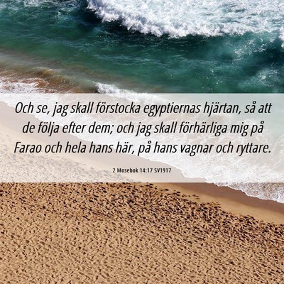 Picture 06 - 2 Mosebok 14:17 SV1917 - Och se, jag skall förstocka egyptiernas - Bible Verse Picture