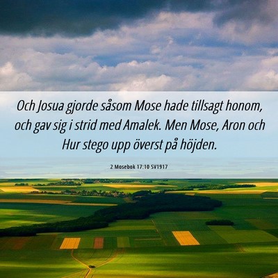 Picture 06 - 2 Mosebok 17:10 SV1917 - Och Josua gjorde såsom Mose hade tillsagt honom, - Bible Verse Picture