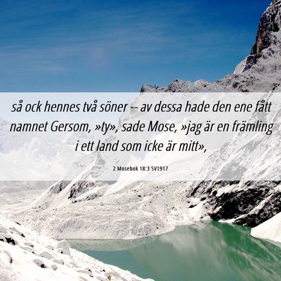 Picture 06 - 2 Mosebok 18:3 SV1917 - så ock hennes två söner -- av dessa hade den - Bible Verse Picture