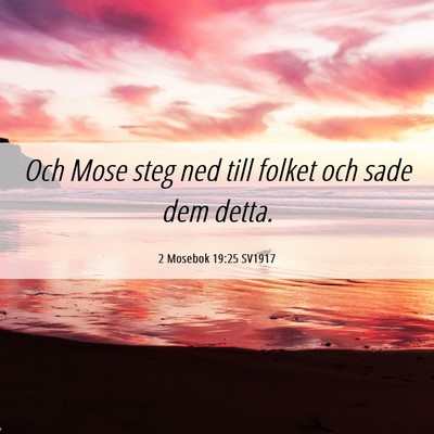 Picture 06 - 2 Mosebok 19:25 SV1917 - Och Mose steg ned till folket och sade dem - Bible Verse Picture