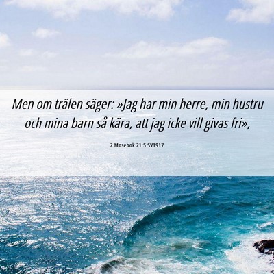 Picture 06 - 2 Mosebok 21:5 SV1917 - Men om trälen säger: »Jag har min herre, min - Bible Verse Picture