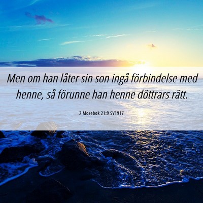 Picture 06 - 2 Mosebok 21:9 SV1917 - Men om han låter sin son ingå förbindelse med - Bible Verse Picture