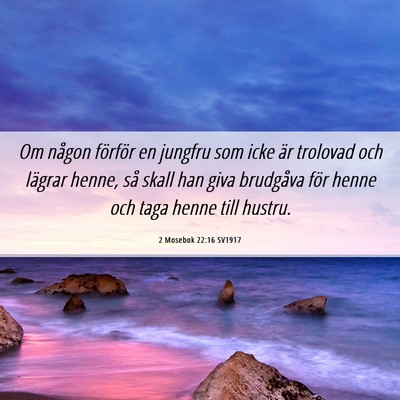 Picture 06 - 2 Mosebok 22:16 SV1917 - Om någon förför en jungfru som icke är - Bible Verse Picture