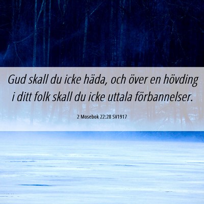 Picture 06 - 2 Mosebok 22:28 SV1917 - Gud skall du icke häda, och över en hövding i - Bible Verse Picture