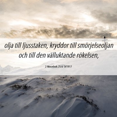 Picture 06 - 2 Mosebok 25:6 SV1917 - olja till ljusstaken, kryddor till - Bible Verse Picture