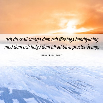 Picture 06 - 2 Mosebok 28:41 SV1917 - och du skall smörja dem och företaga - Bible Verse Picture