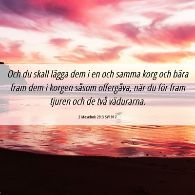 Picture 06 - 2 Mosebok 29:3 SV1917 - Och du skall lägga dem i en och samma korg och - Bible Verse Picture