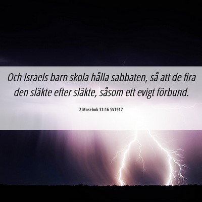 Picture 06 - 2 Mosebok 31:16 SV1917 - Och Israels barn skola hålla sabbaten, så att - Bible Verse Picture
