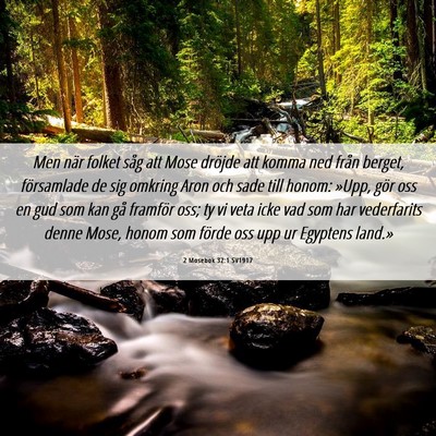 Picture 06 - 2 Mosebok 32:1 SV1917 - Men när folket såg att Mose dröjde att komma - Bible Verse Picture