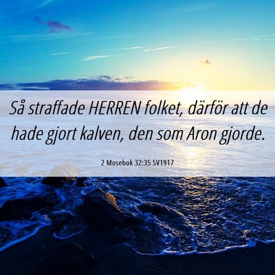 Picture 06 - 2 Mosebok 32:35 SV1917 - Så straffade HERREN folket, därför att de hade - Bible Verse Picture