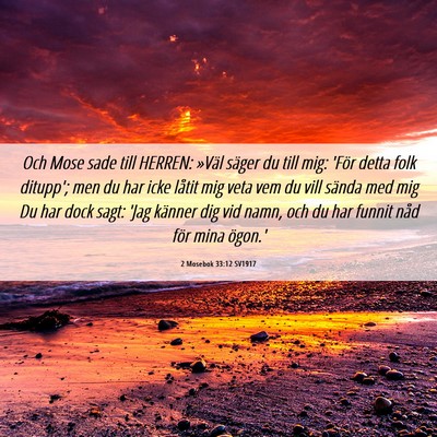 Picture 06 - 2 Mosebok 33:12 SV1917 - Och Mose sade till HERREN: »Väl säger du till - Bible Verse Picture