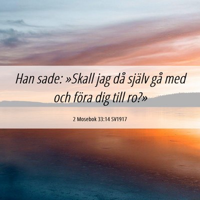 Picture 06 - 2 Mosebok 33:14 SV1917 - Han sade: »Skall jag då själv gå med och - Bible Verse Picture