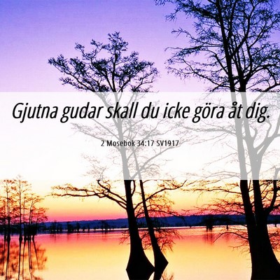 Picture 06 - 2 Mosebok 34:17 SV1917 - Gjutna gudar skall du icke göra åt - Bible Verse Picture