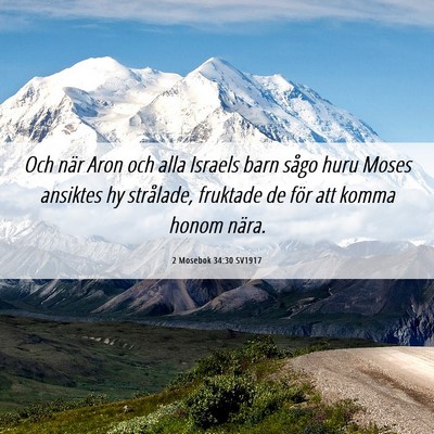 Picture 06 - 2 Mosebok 34:30 SV1917 - Och när Aron och alla Israels barn sågo huru - Bible Verse Picture