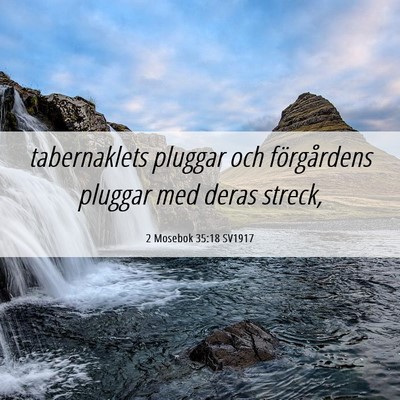 Picture 06 - 2 Mosebok 35:18 SV1917 - tabernaklets pluggar och förgårdens pluggar med - Bible Verse Picture