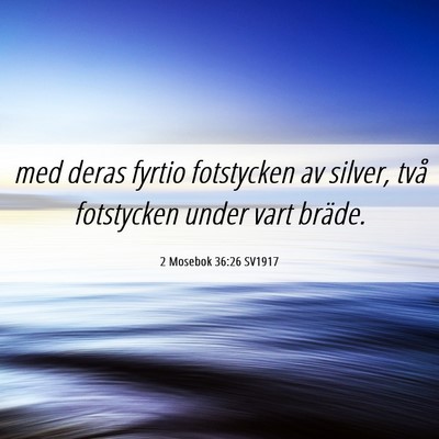 Picture 06 - 2 Mosebok 36:26 SV1917 - med deras fyrtio fotstycken av silver, två - Bible Verse Picture