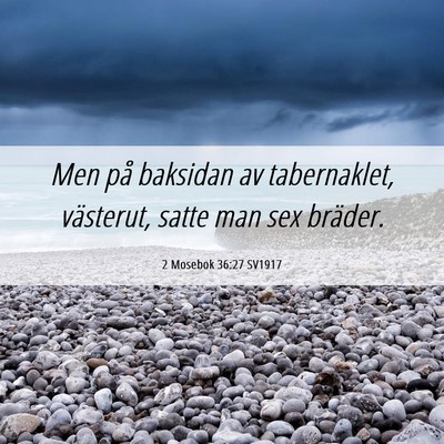 Picture 06 - 2 Mosebok 36:27 SV1917 - Men på baksidan av tabernaklet, västerut, satte - Bible Verse Picture