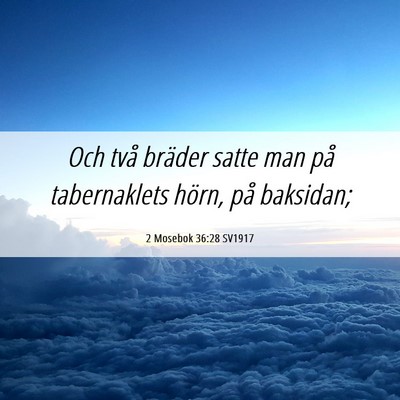 Picture 06 - 2 Mosebok 36:28 SV1917 - Och två bräder satte man på tabernaklets - Bible Verse Picture