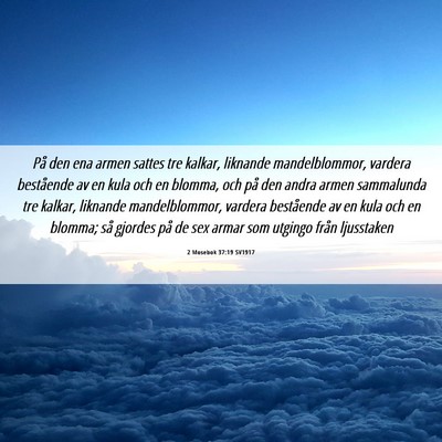 Picture 06 - 2 Mosebok 37:19 SV1917 - På den ena armen sattes tre kalkar, liknande - Bible Verse Picture