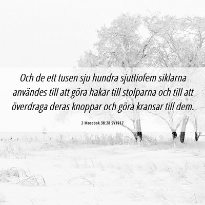 Picture 06 - 2 Mosebok 38:28 SV1917 - Och de ett tusen sju hundra sjuttiofem siklarna - Bible Verse Picture