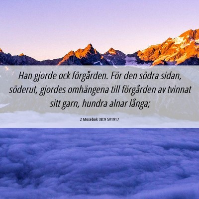 Picture 06 - 2 Mosebok 38:9 SV1917 - Han gjorde ock förgården. För den södra - Bible Verse Picture